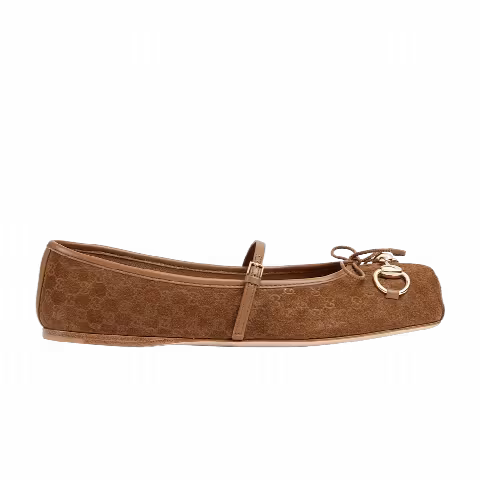 Gucci Wmns Horsebit Ballet Flat 'Brown'