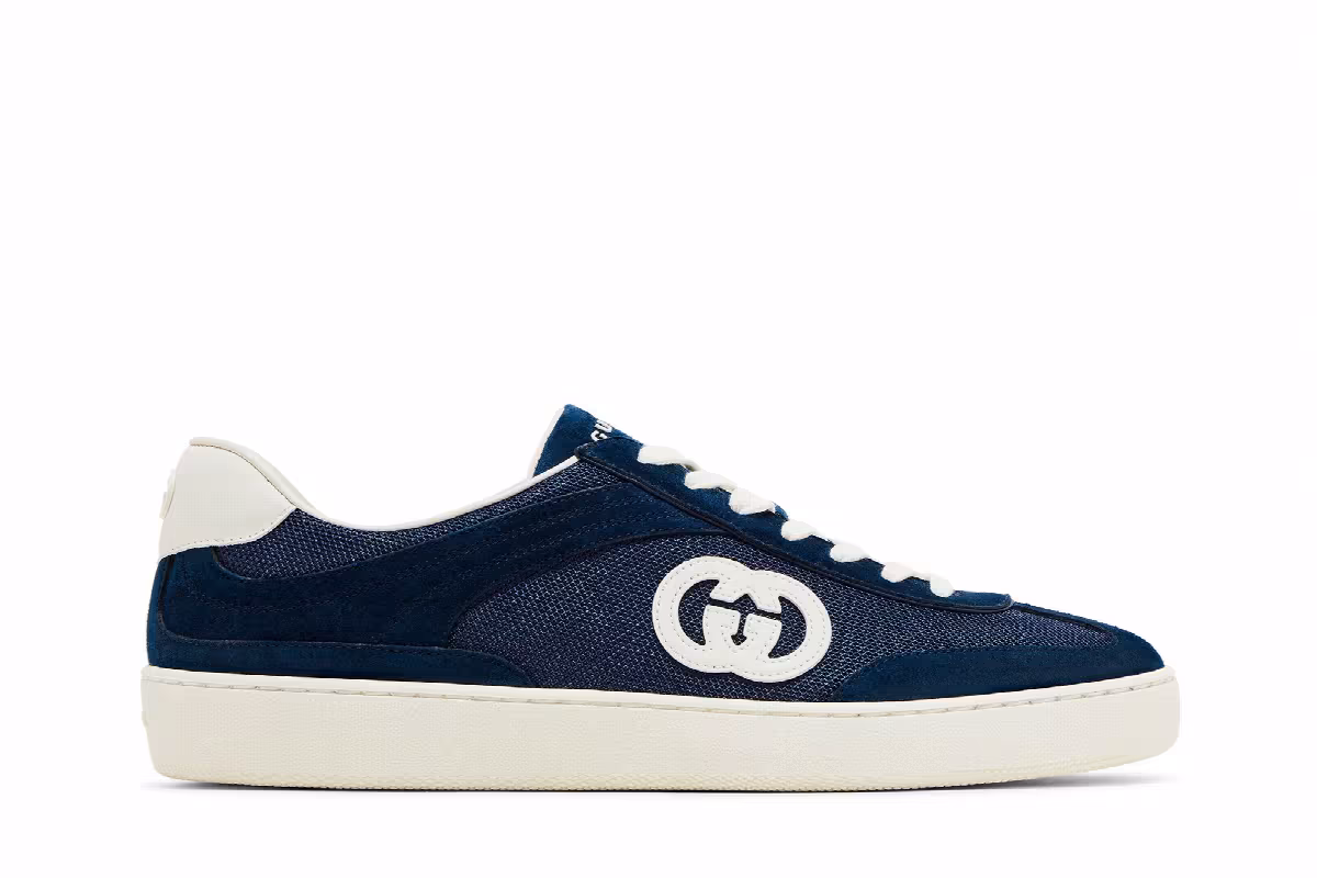 Gucci G74 Interlocking G - Blue Suede, view 2