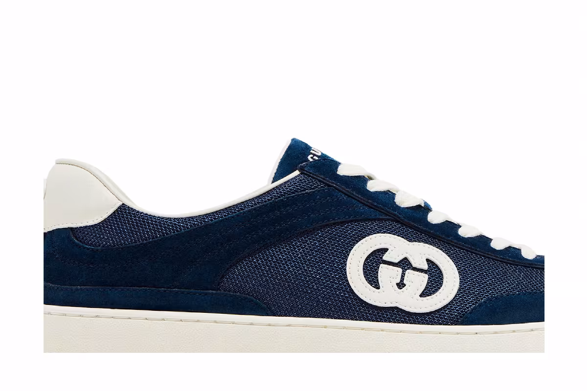 Gucci G74 Interlocking G - Blue Suede, view 3