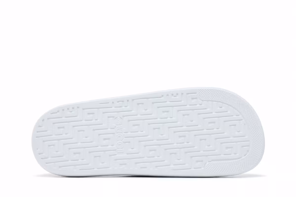 Gucci Web Slide Sandal White Green Red, view 5