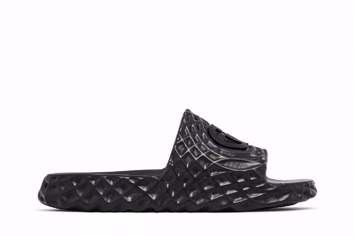 Gucci Slide Sandal Interlocking G - Black Water Ripples, view 2