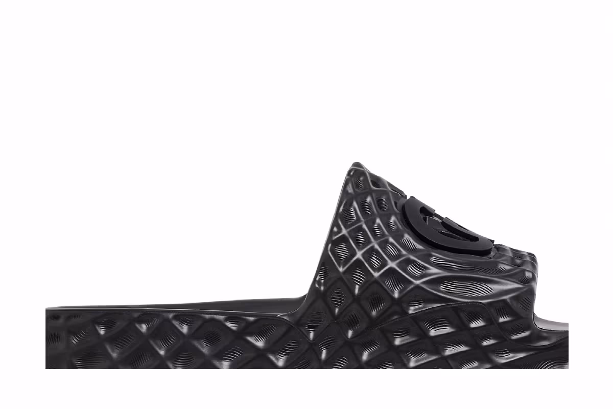 Gucci Slide Sandal Interlocking G - Black Water Ripples, view 3