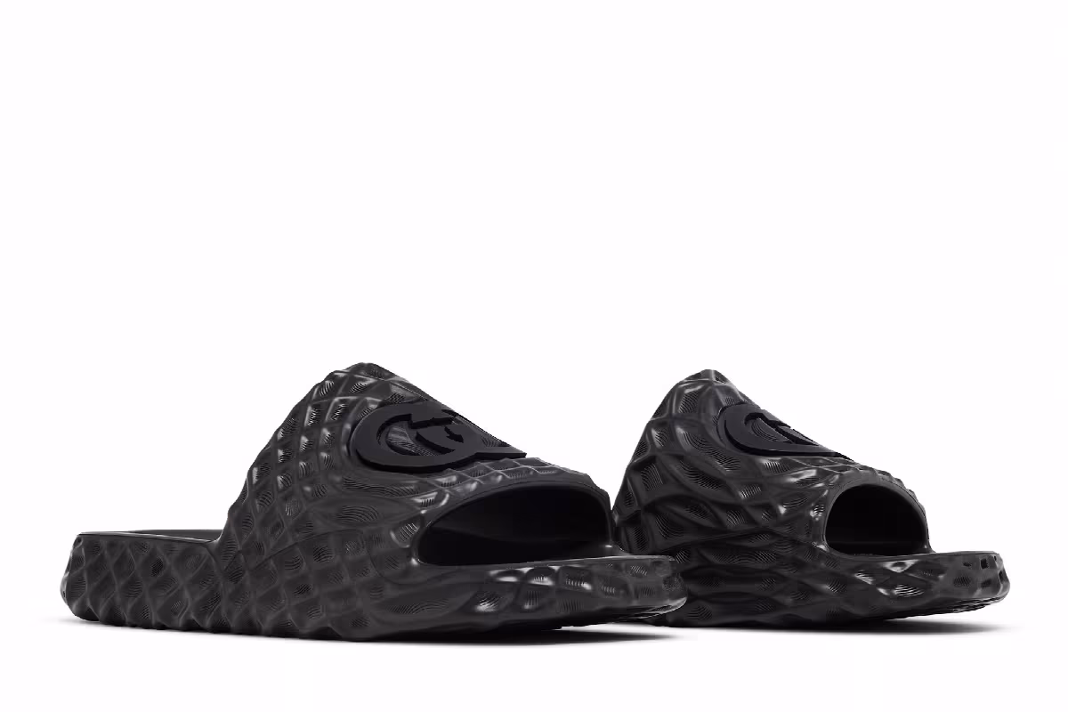 Gucci Slide Sandal Interlocking G - Black Water Ripples, view 9