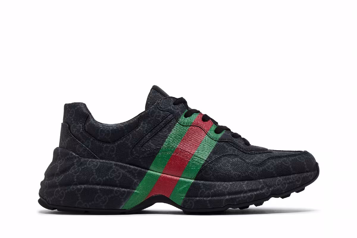 Gucci GG Rhyton Monogram - Black Green Red, view 2