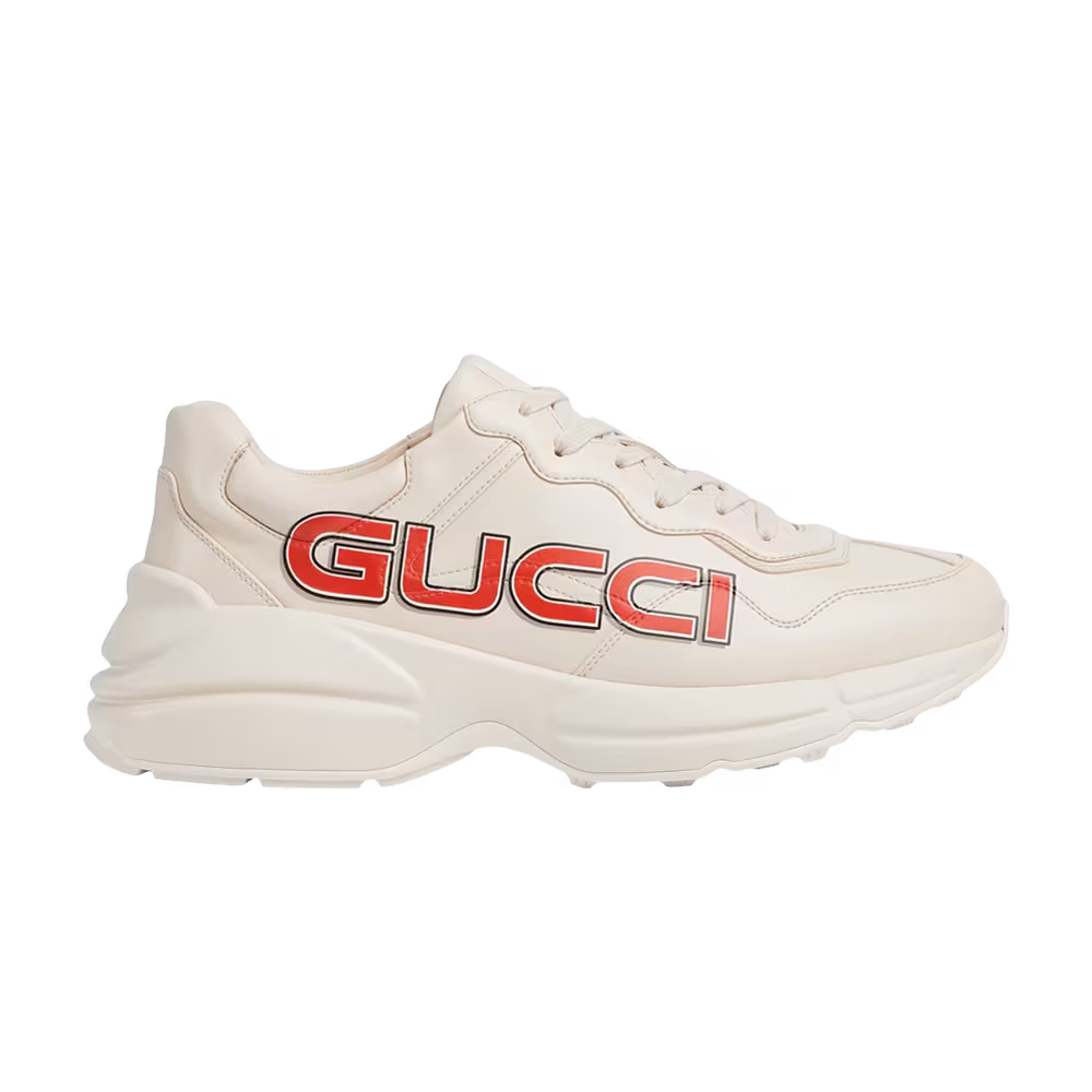 Gucci Rhython Leather Sneaker Ivory Demetra