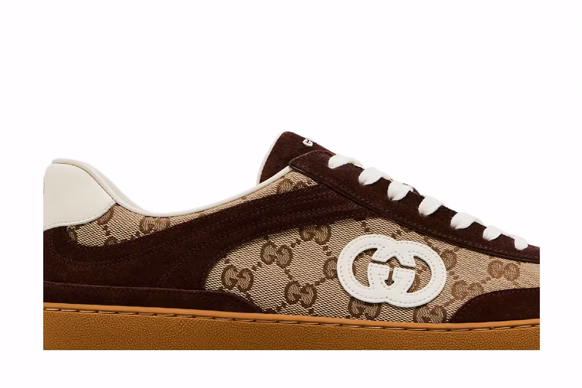 Gucci G75 Interlocking G - Dark Brown Suede, view 3