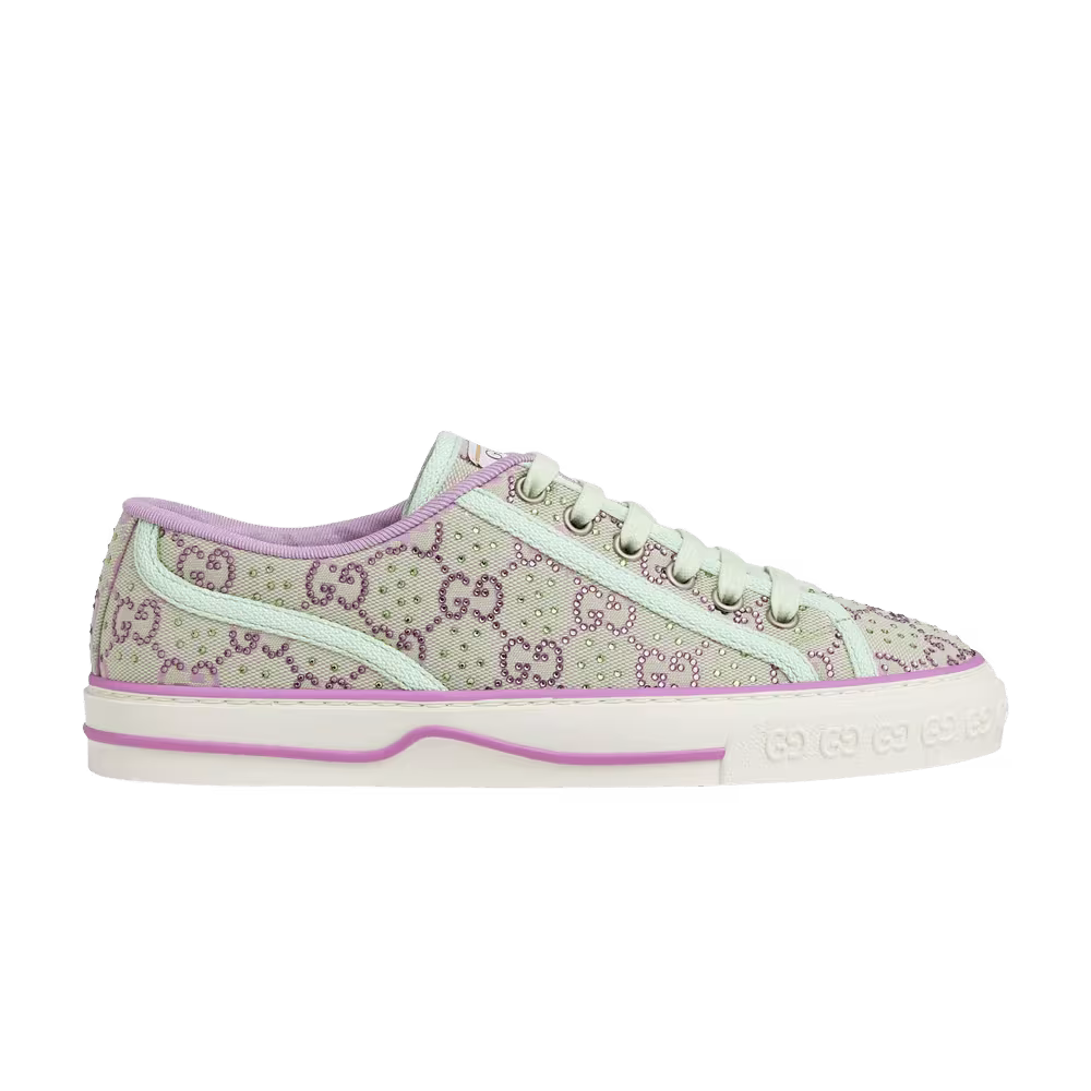 Gucci Women's Tennis 1977 GG Crystals - Pale Green Lilac