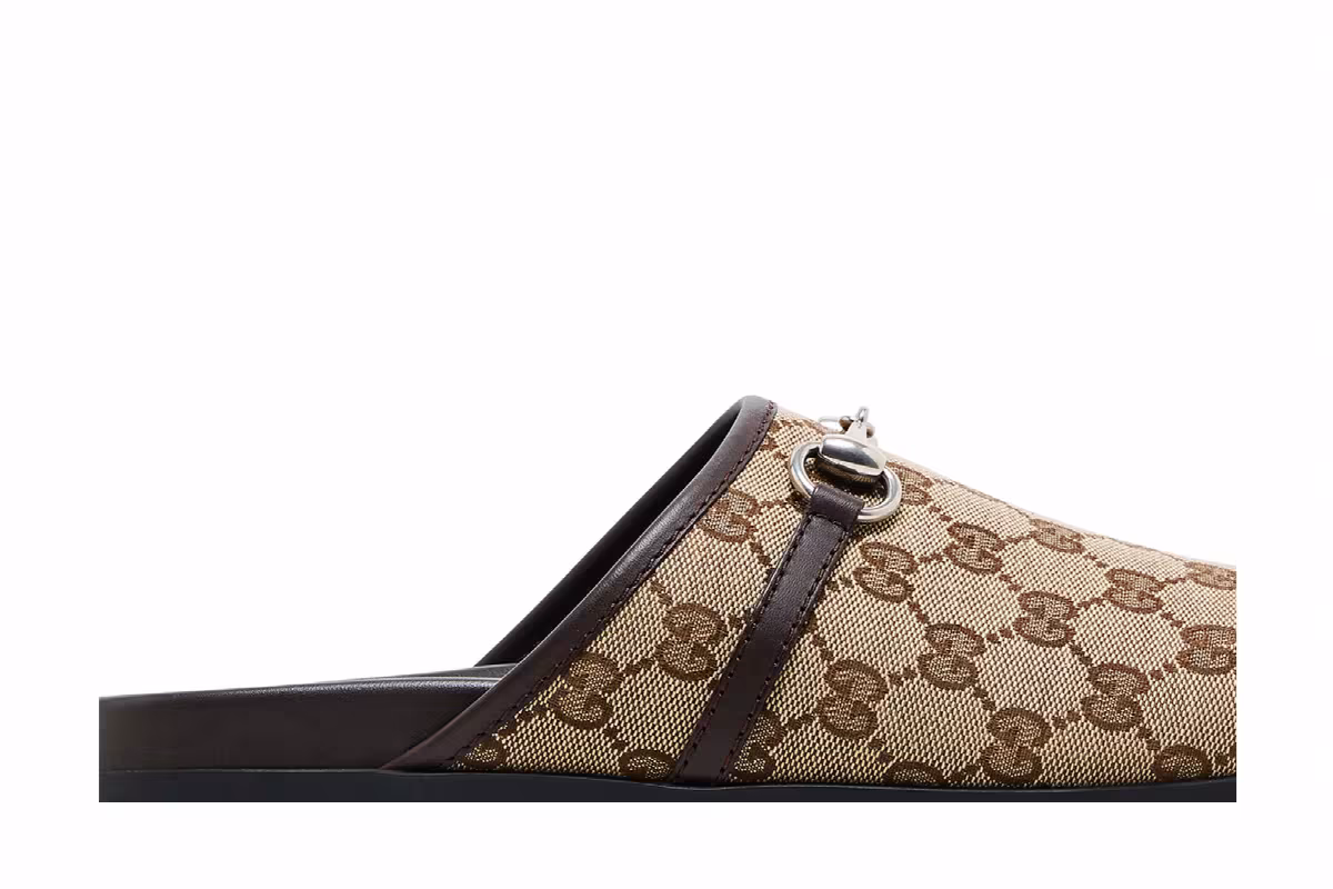 Gucci Mule Horsebit - Beige Ebony, view 3