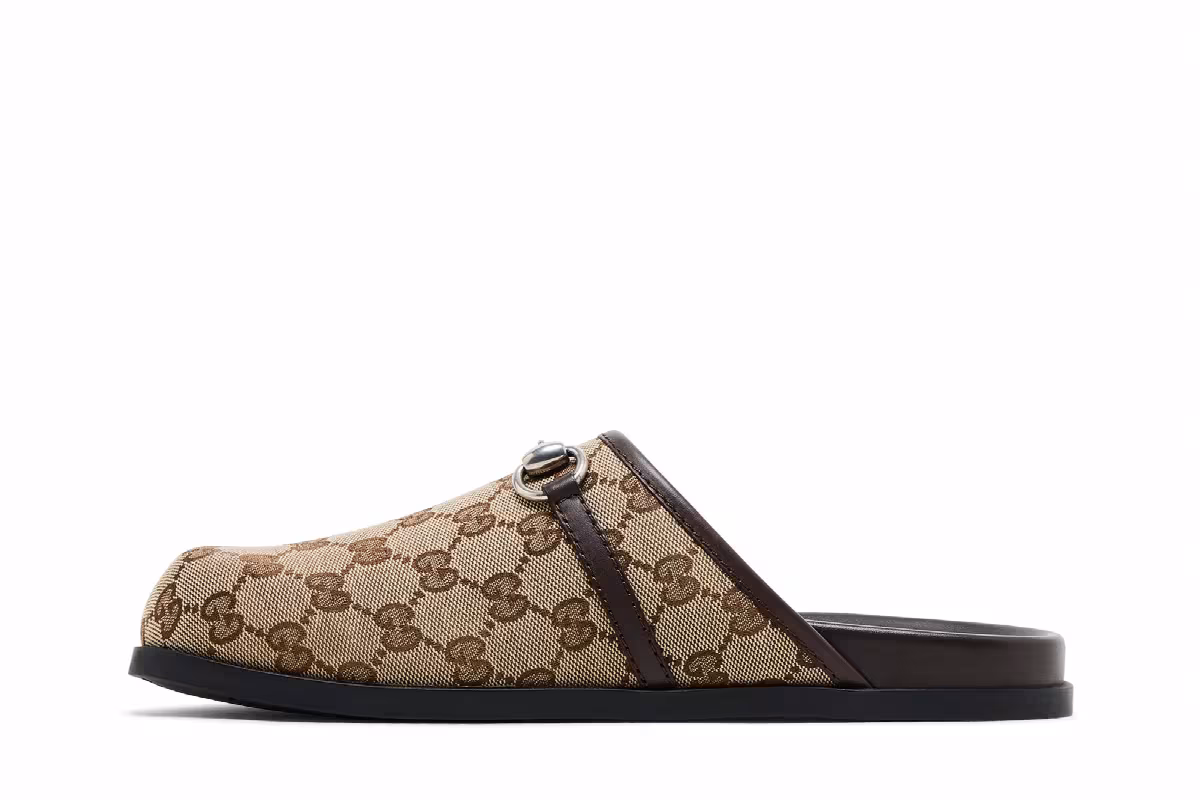 Gucci Mule Horsebit - Beige Ebony, view 4