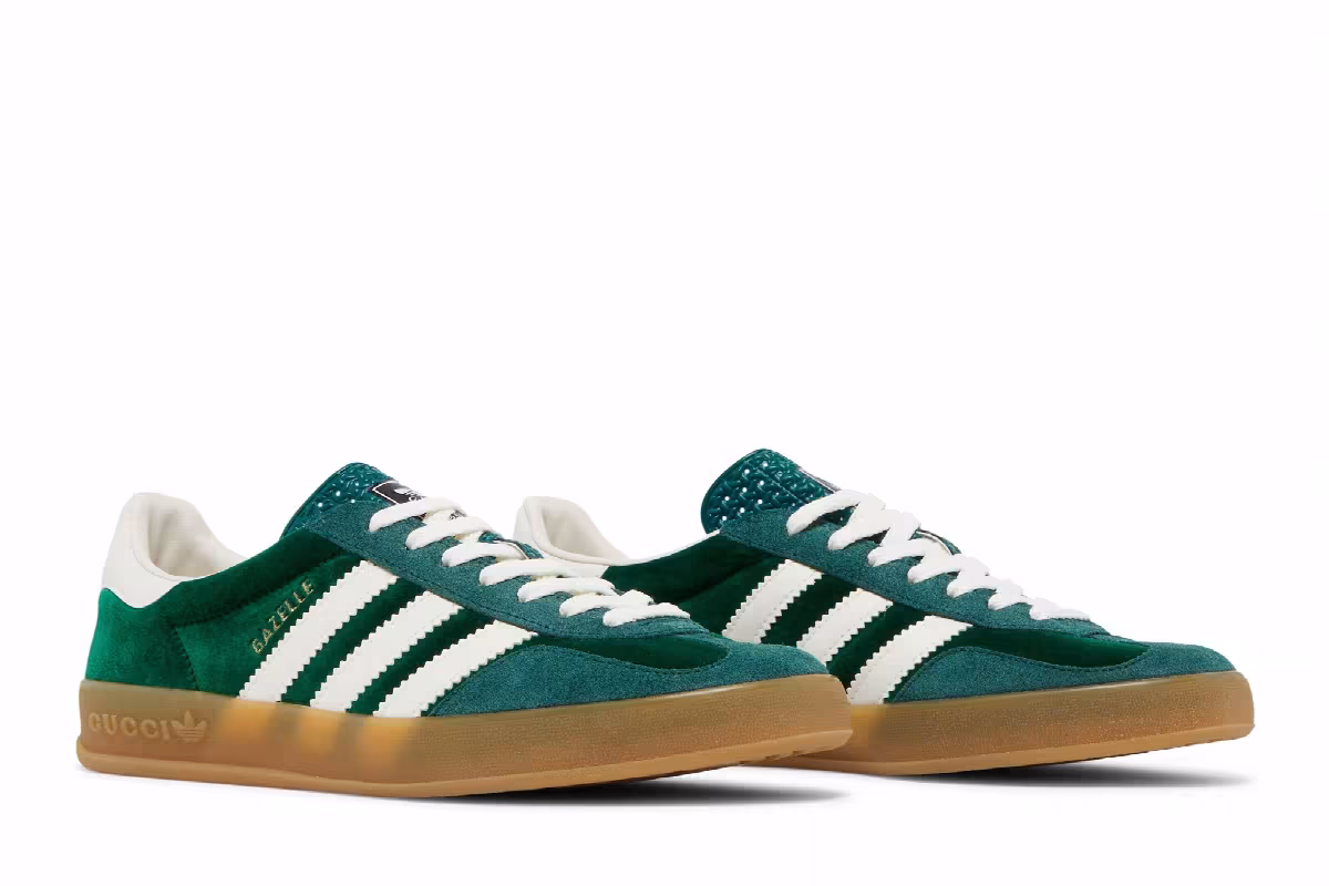 Adidas x Gucci Gazelle Green Suede, view 9
