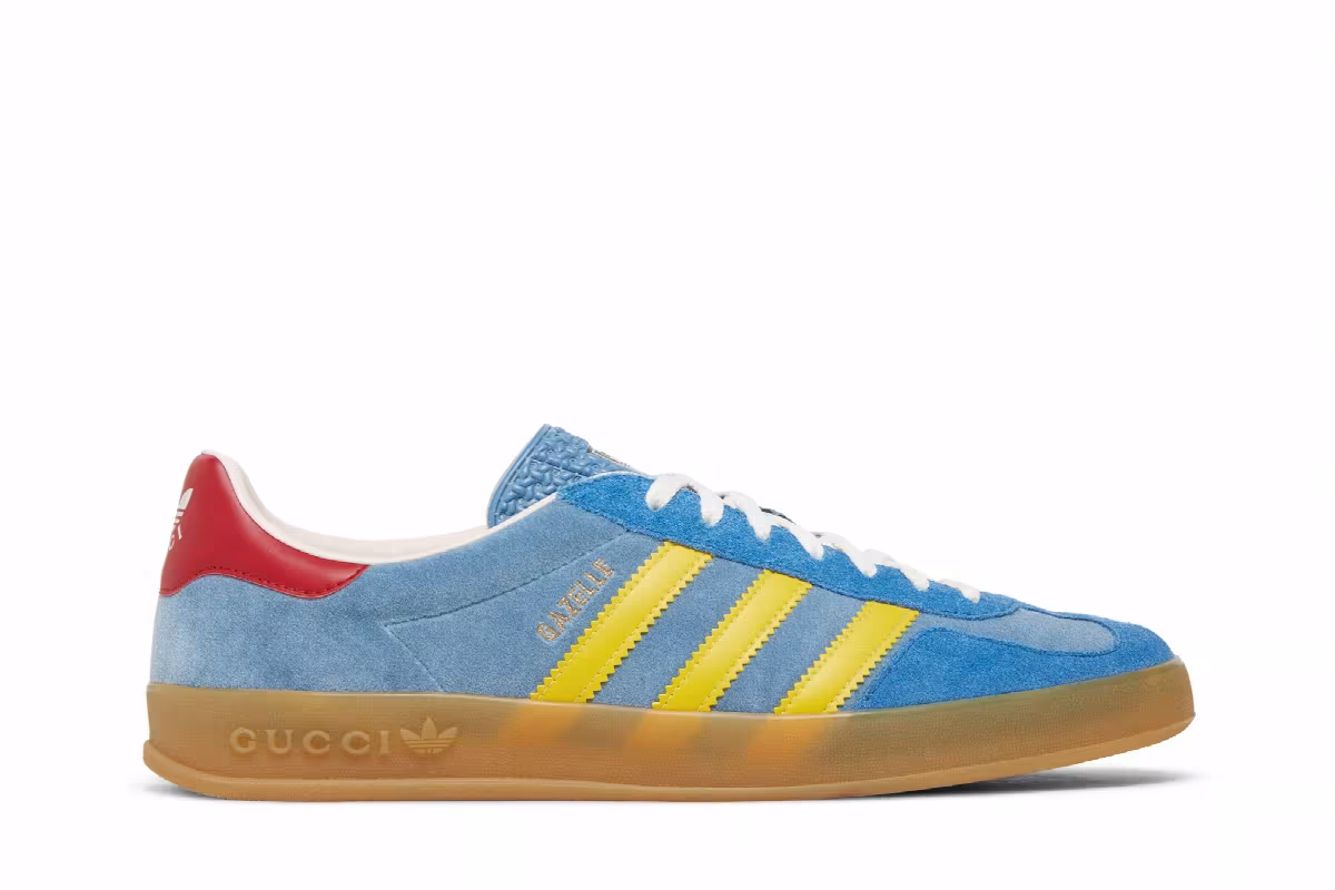 Adidas x Gucci Gazelle Light Blue Suede, view 2
