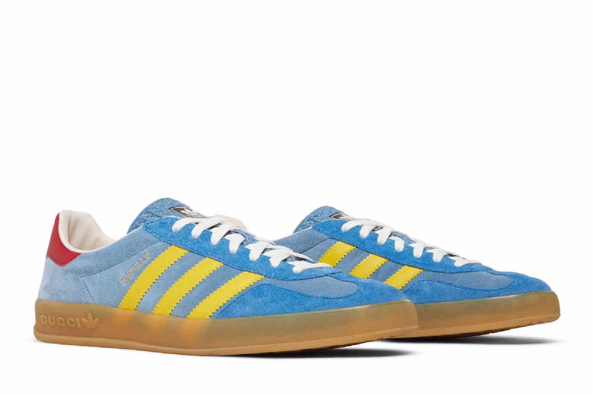 Adidas x Gucci Gazelle Light Blue Suede, view 9