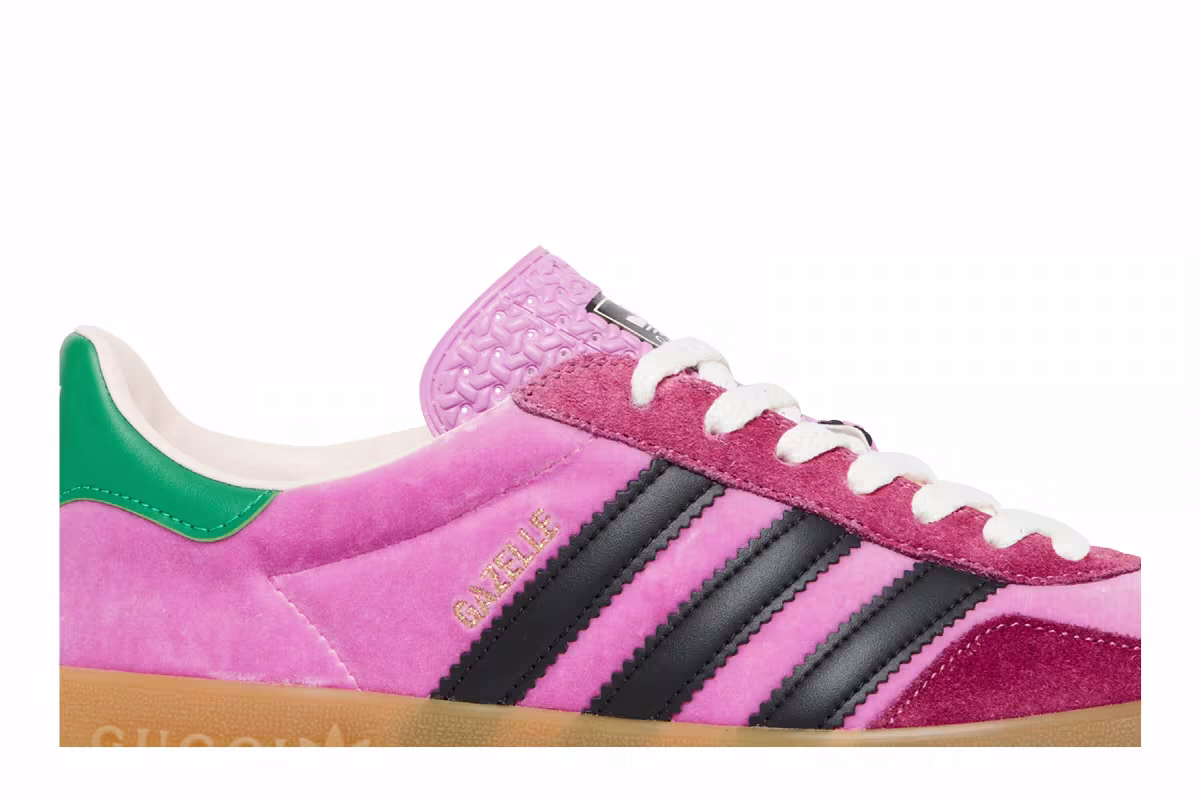 Adidas x Gucci Women's Gazelle Pink Velvet, view 3