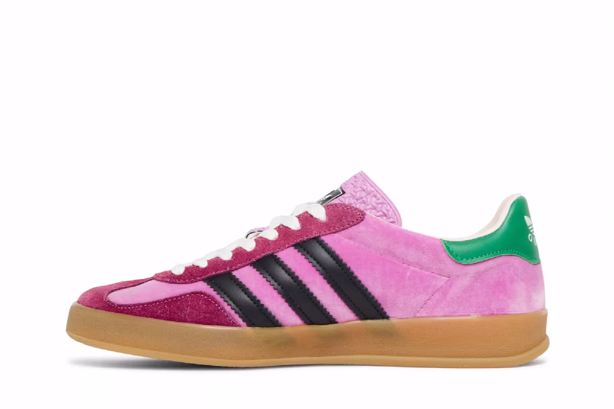Adidas x Gucci Women's Gazelle Pink Velvet, view 4