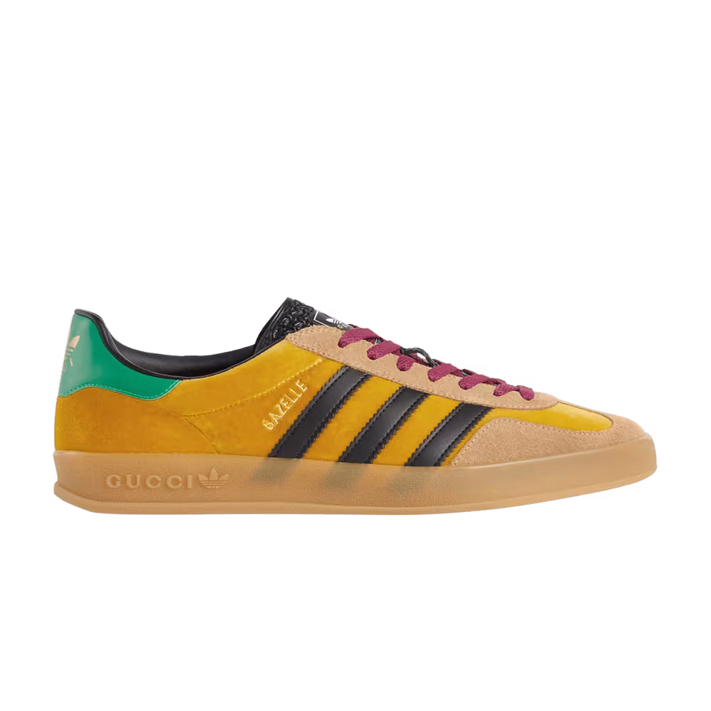 Adidas x Gucci Gazelle Yellow Velvet Green