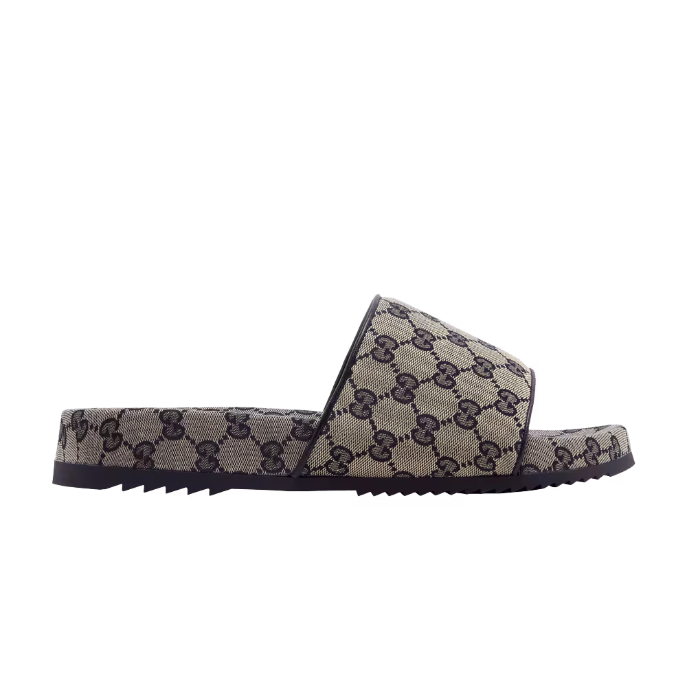 Gucci GG Slide Sandal Beige Blue Monogram