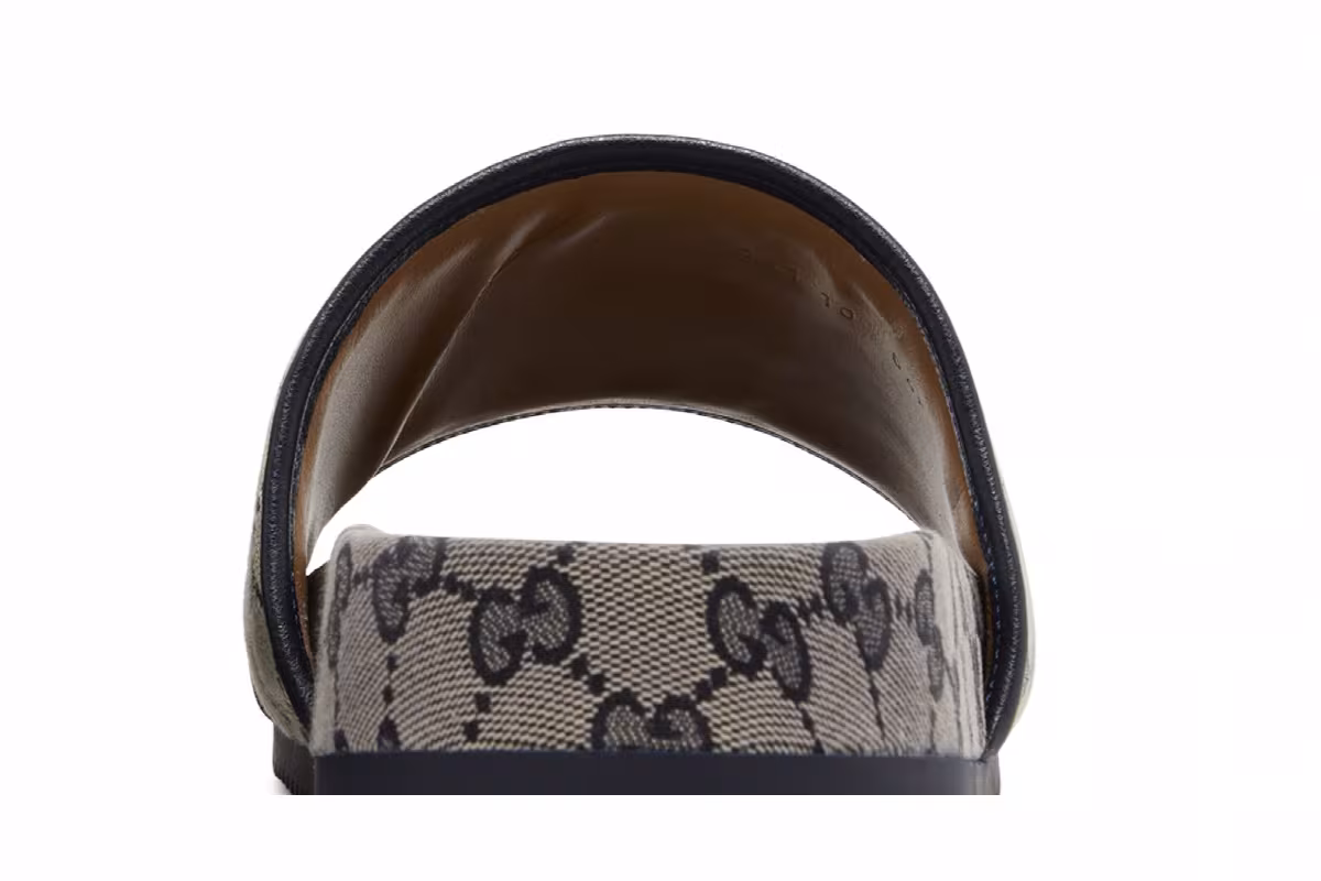 Gucci GG Slide Sandal Beige Blue Monogram, view 8