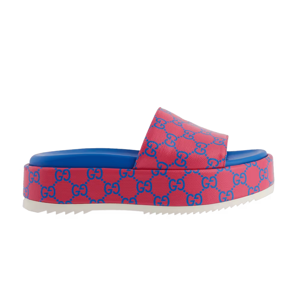 Gucci Women's GG Platform Sandal Fuchsia Blue