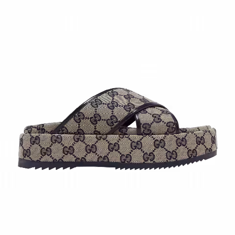 Gucci Wmns GG Platform Slide Sandal 'GG Motif - Beige Blue'