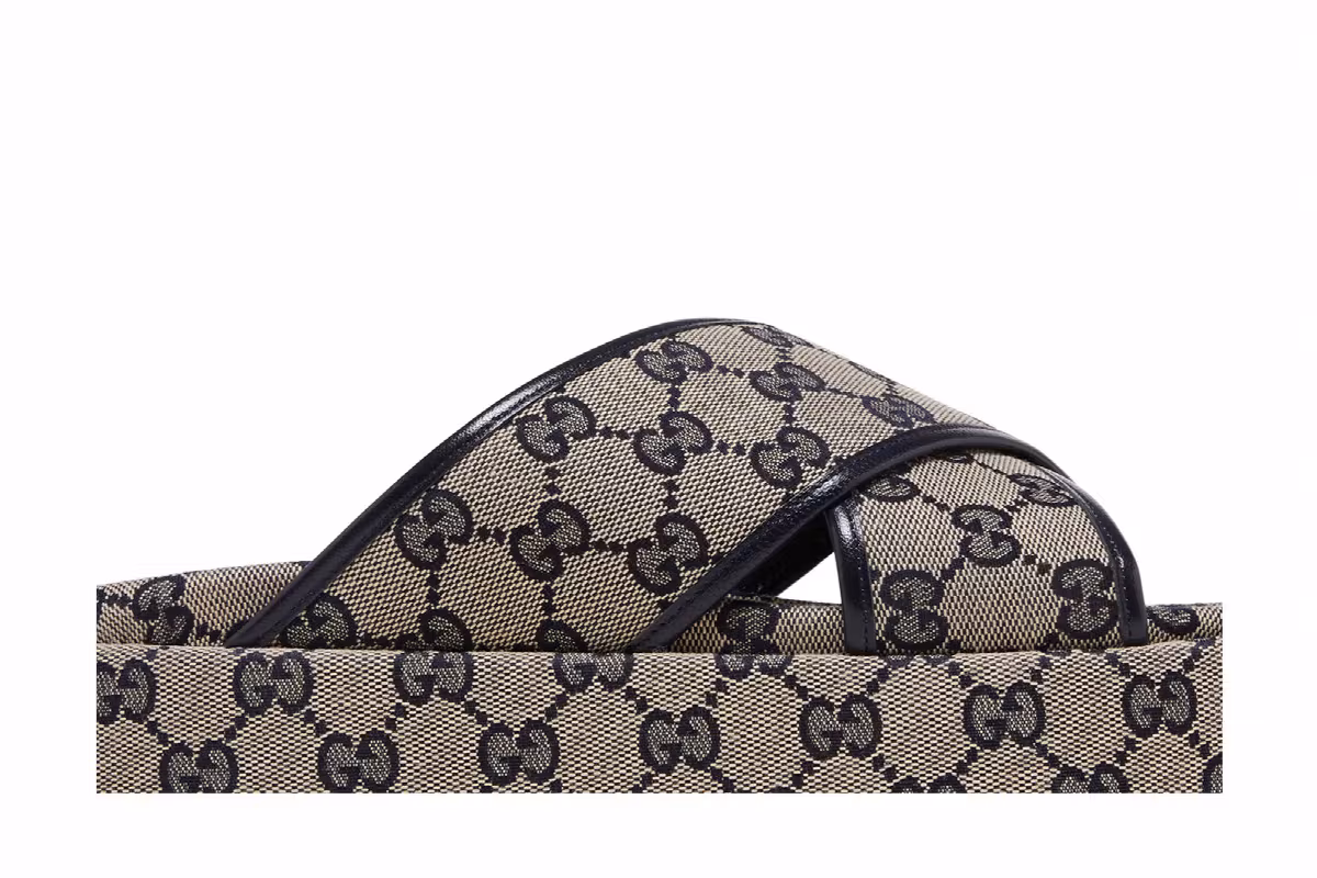 Gucci Women's GG Platform Slide Sandal GG Motif - Beige Blue, view 3