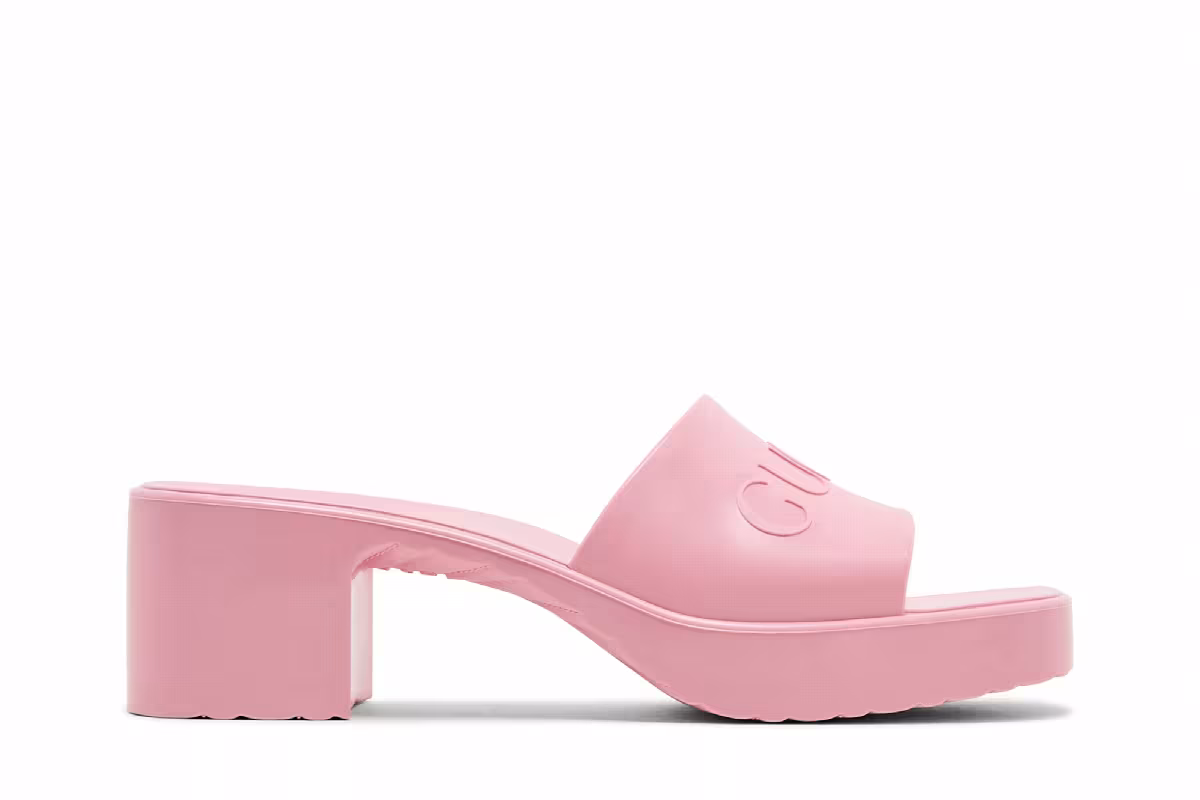 Gucci Women's 60mm Slide Sandal Wild Rose, view 2
