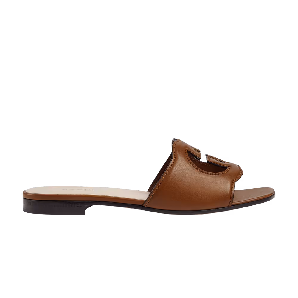 Gucci Women's Interlocking G Cut-Out Slide Sandal Cuir