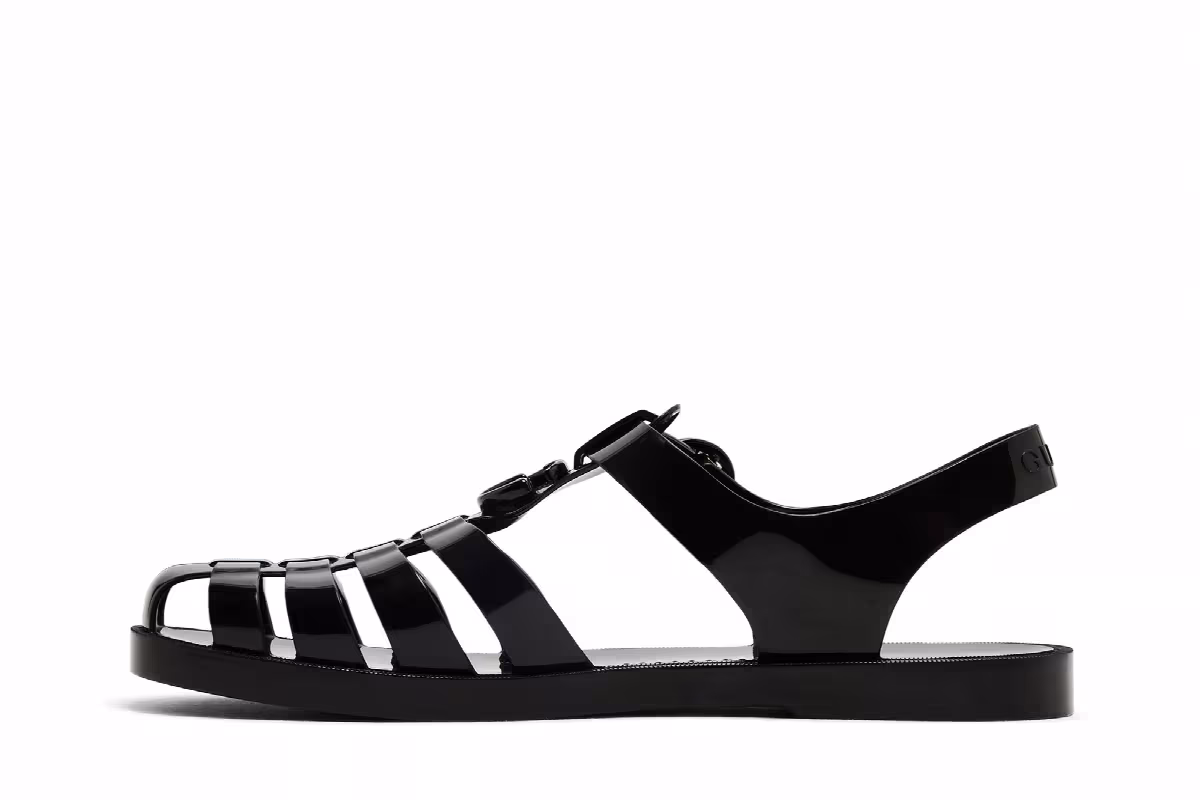 Gucci GG Fisherman Sandal Black, view 4
