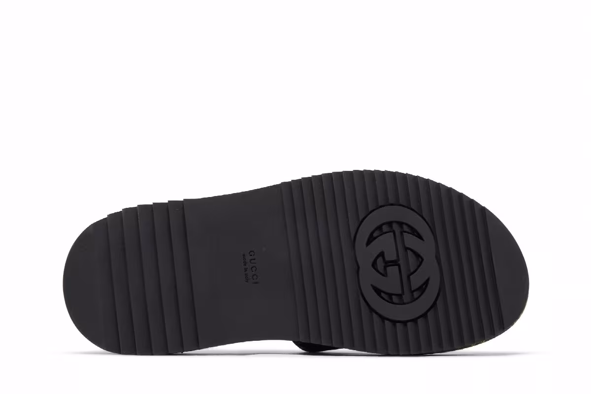 Gucci Women's GG Lame Platform Slide Sandal Black, view 5