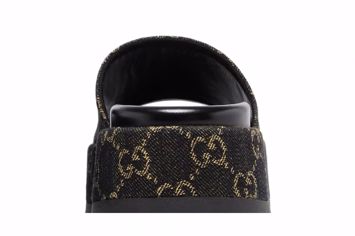 Gucci Women's GG Lame Platform Slide Sandal Black, view 8