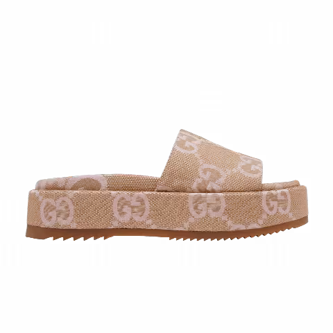 Gucci Wmns Platform Slide Sandal 'Jumbo GG - Beige Light Pink'