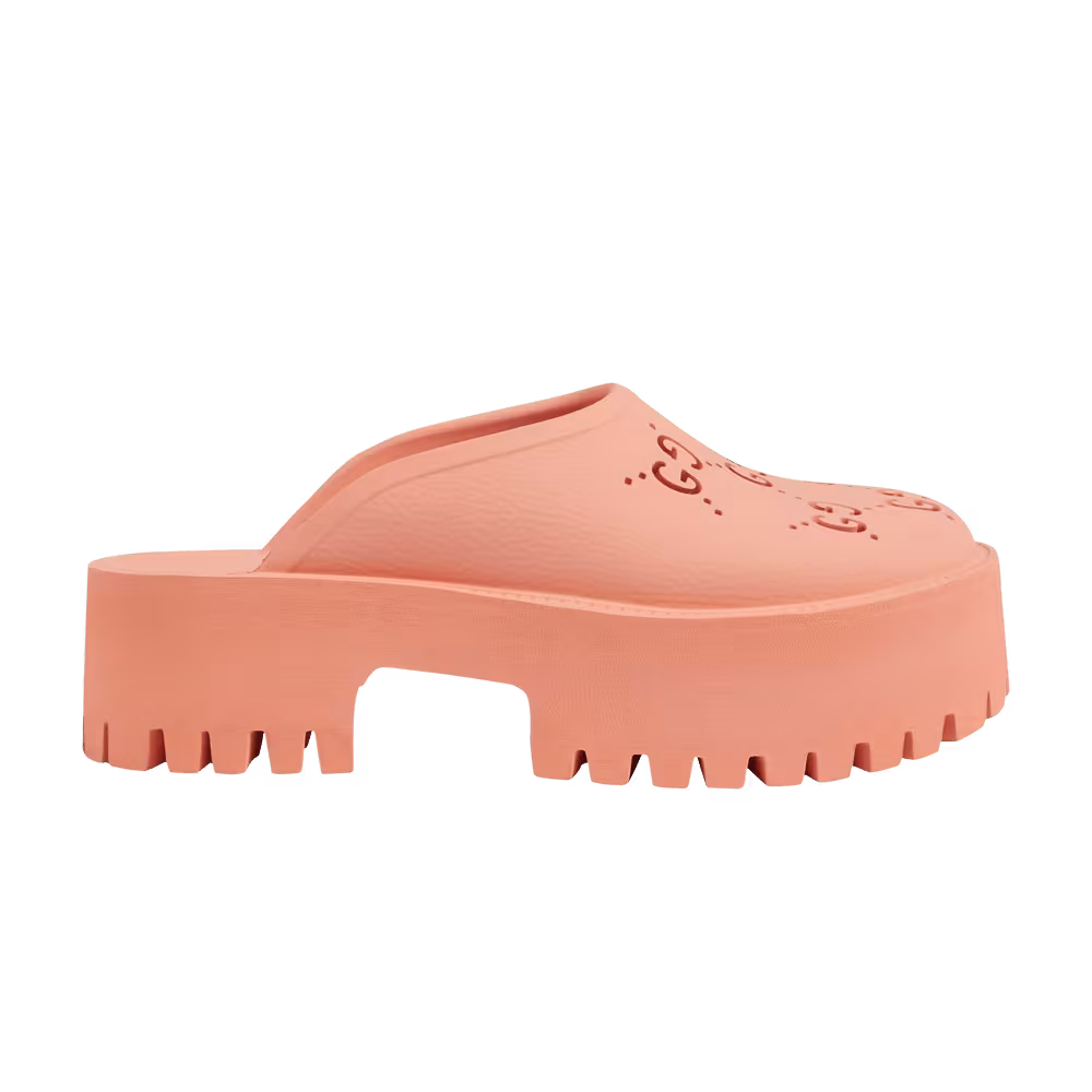 Gucci Women's Platform Perforated G Sandal Peachy Chic