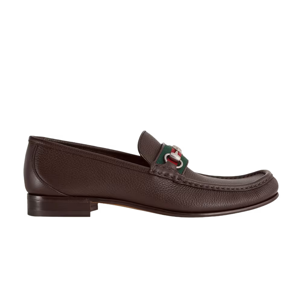 Gucci Web Stripe Horsebit Loafer Cocoa