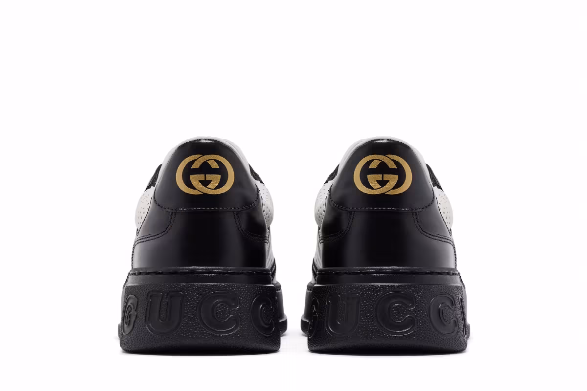 Gucci GG Embossed Sneaker Black White, view 7