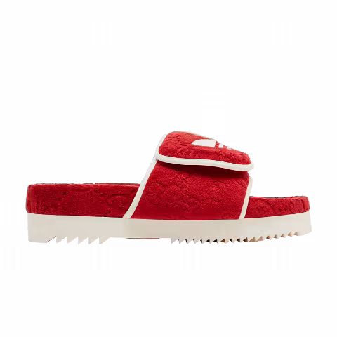 Adidas x Gucci GG Platform Sandal 'Red Cotton Sponge'