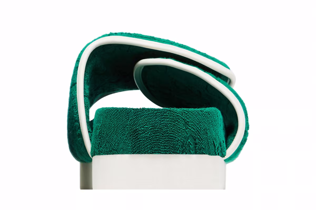 Adidas x Gucci GG Platform Sandal Green Cotton Sponge, view 8