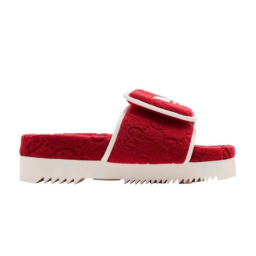 Adidas x Gucci Women's GG Platform Sandal Red Cotton Sponge