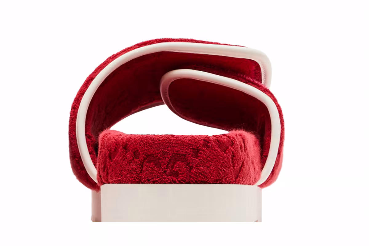 Adidas x Gucci Women's GG Platform Sandal Red Cotton Sponge, view 8