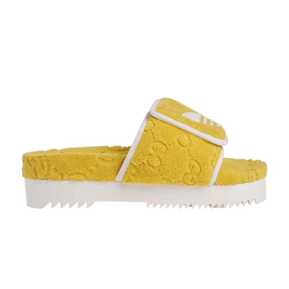 Adidas x Gucci Women's GG Platform Sandal Yellow Cotton Sponge