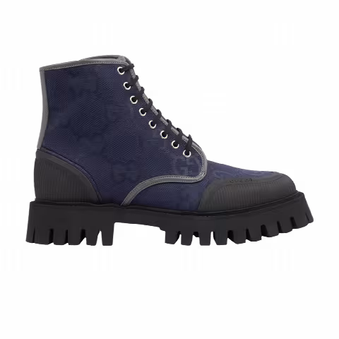 Gucci Lace Up Boot 'Maxi GG - Navy'