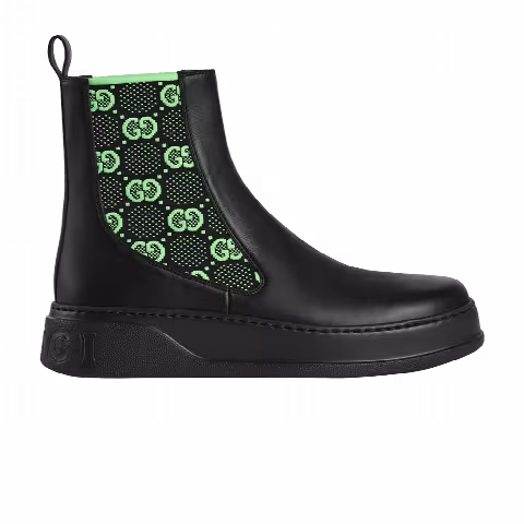 Gucci Boot 'GG Jersey - Black Neon Green'