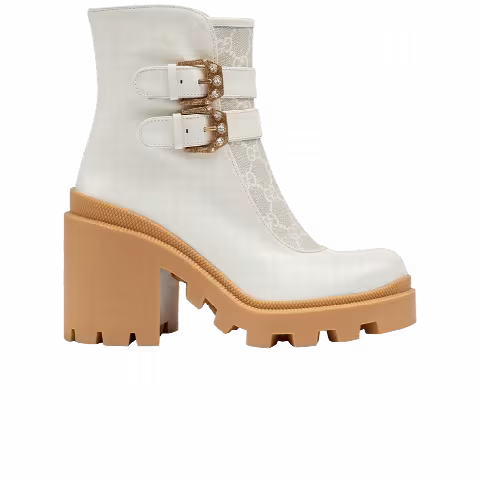Gucci Wmns Ankle Boot 'GG Canvas - White Gum'