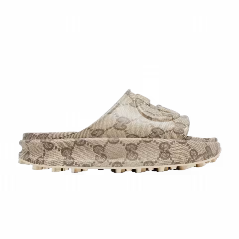 Gucci GG Slide Sandal 'Interlocking G - Beige Ebony'