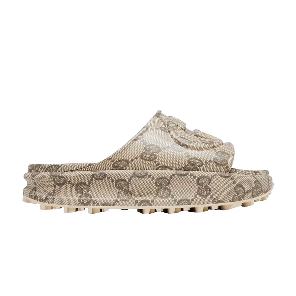 Gucci GG Slide Sandal Interlocking G - Beige Ebony