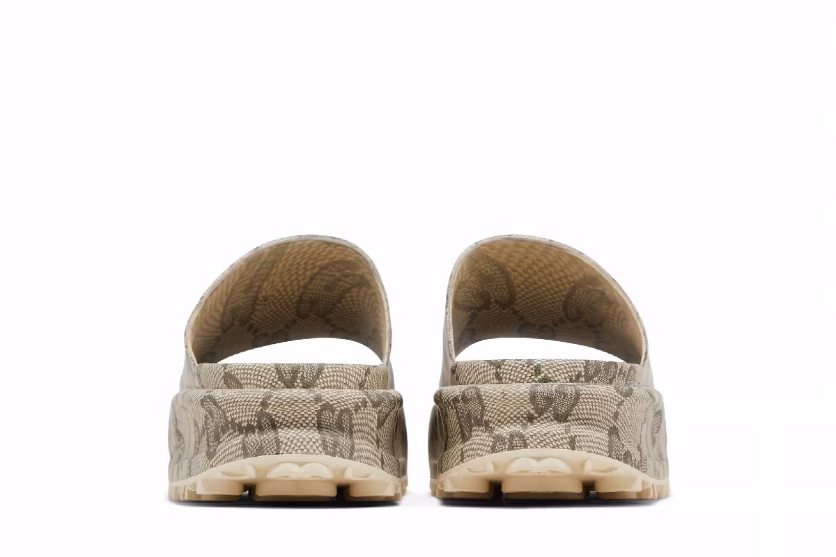Gucci GG Slide Sandal Interlocking G - Beige Ebony, view 7