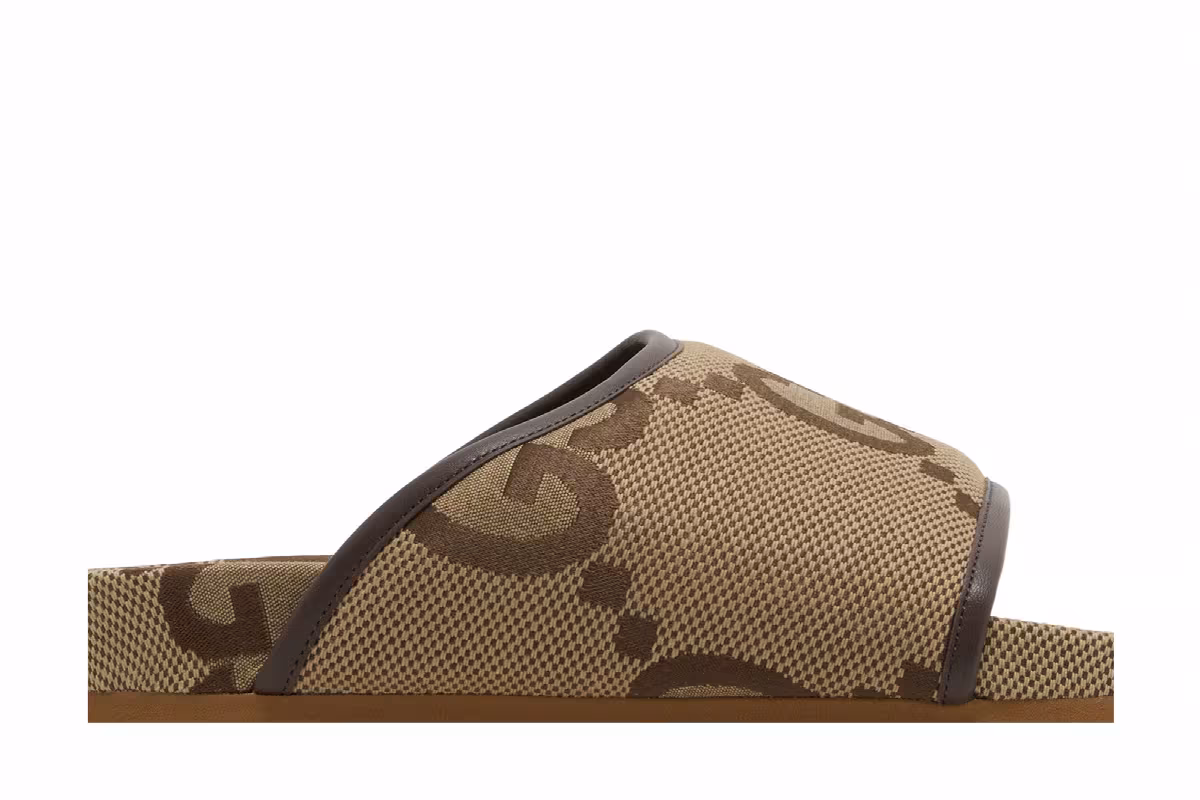Gucci Women's Jumbo GG Platform Slide Camel Ebony Monogram, view 3