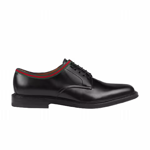 Gucci Web Lace Up 'Black Green Red'