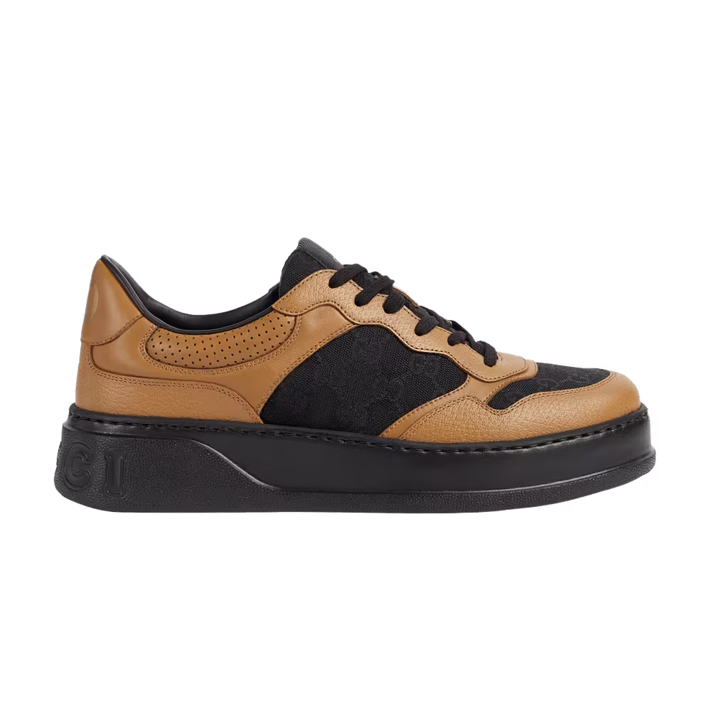 Gucci Lace Up Sneaker GG Embossed - Camel