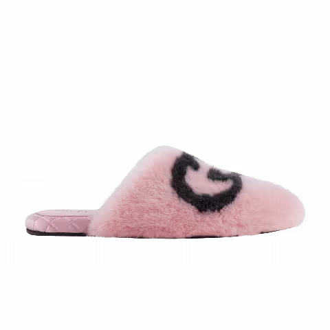 Gucci Wmns Faux-Fur Slipper 'Interlocking G - Pink Black'
