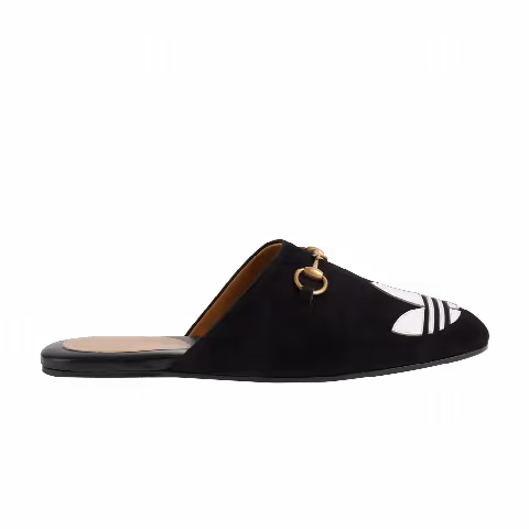 Adidas x Gucci Wmns Trefoil Slipper 'Black Suede'