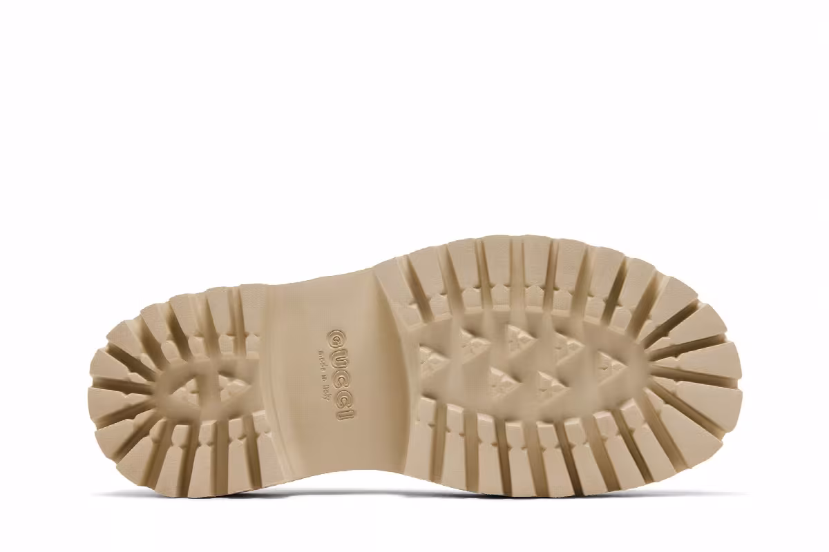 Gucci Women's Platform Perforated G Sandal White Rubber, view 5